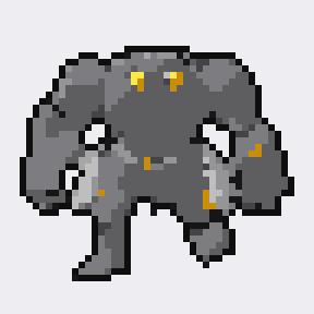Four-armed golem turning