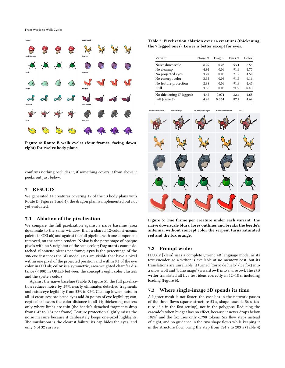 Page 5: results and pixelization ablation